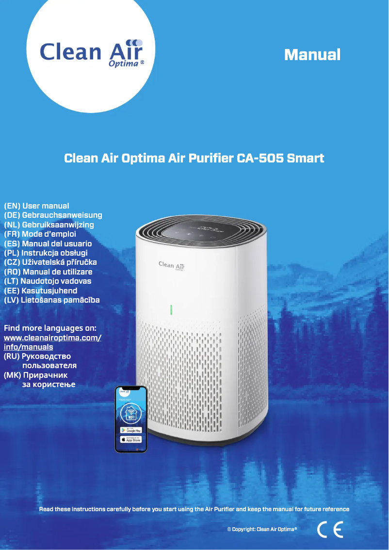 Page 1 of the manual User Manual Clean Air Optima CA-505