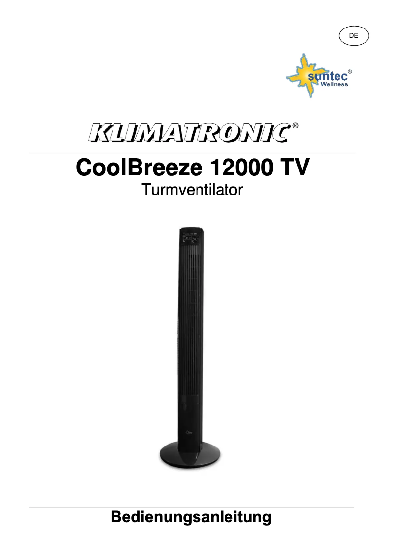 First page image of the manual for CoolBreeze 12000 TV