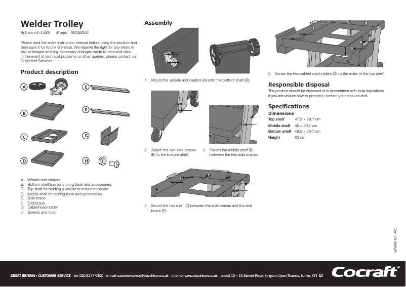 Page 1 of the manual User Manual Cocraft WCA0010