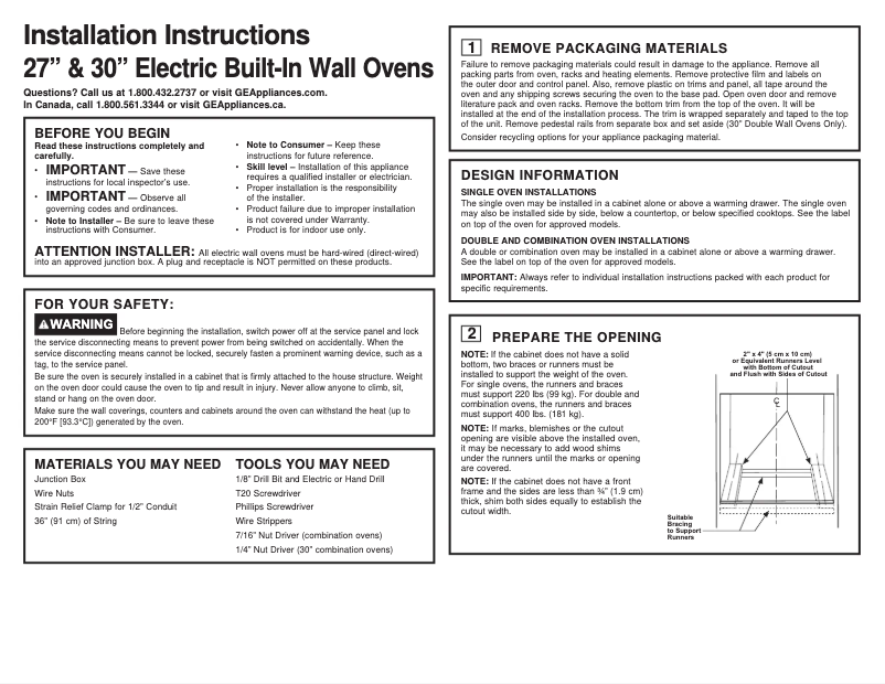 Page 1 of the manual Installation Guide Café CKS70DP2NS1