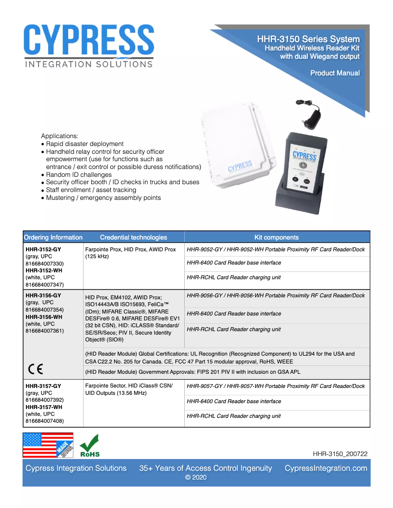 First page image of the manual for HHR-3156