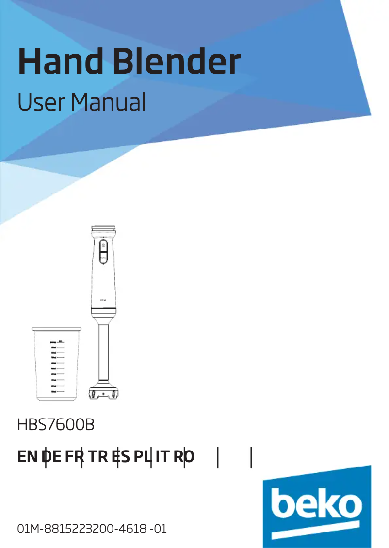 Page 1 of the manual User Manual Beko HBS7600B