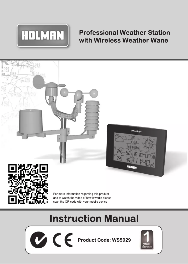 Page 1 of the manual User Manual Holman iWeather WS5029