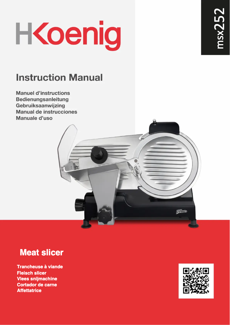 Page 1 of the manual User Manual H.Koenig MSX252
