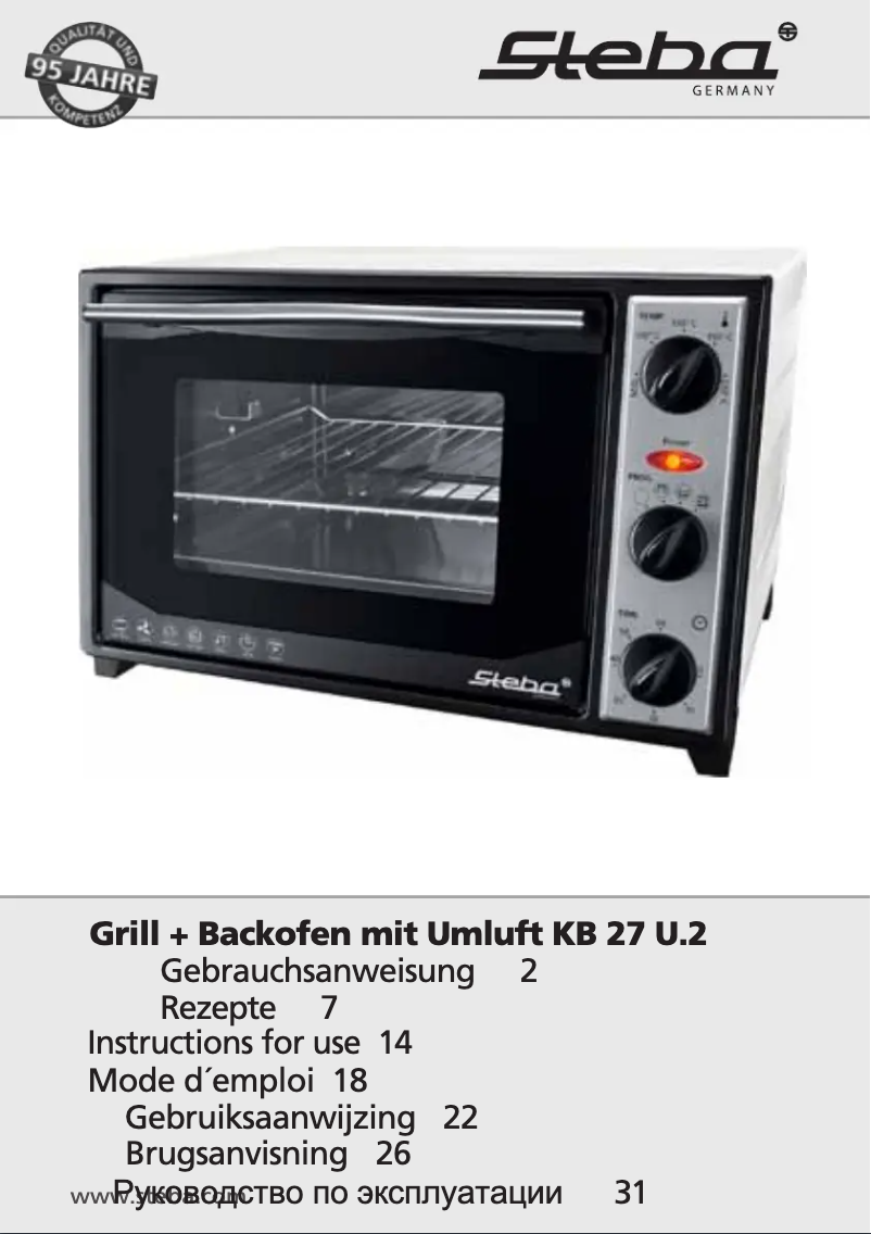 First page image of the manual for KB 27 U.2