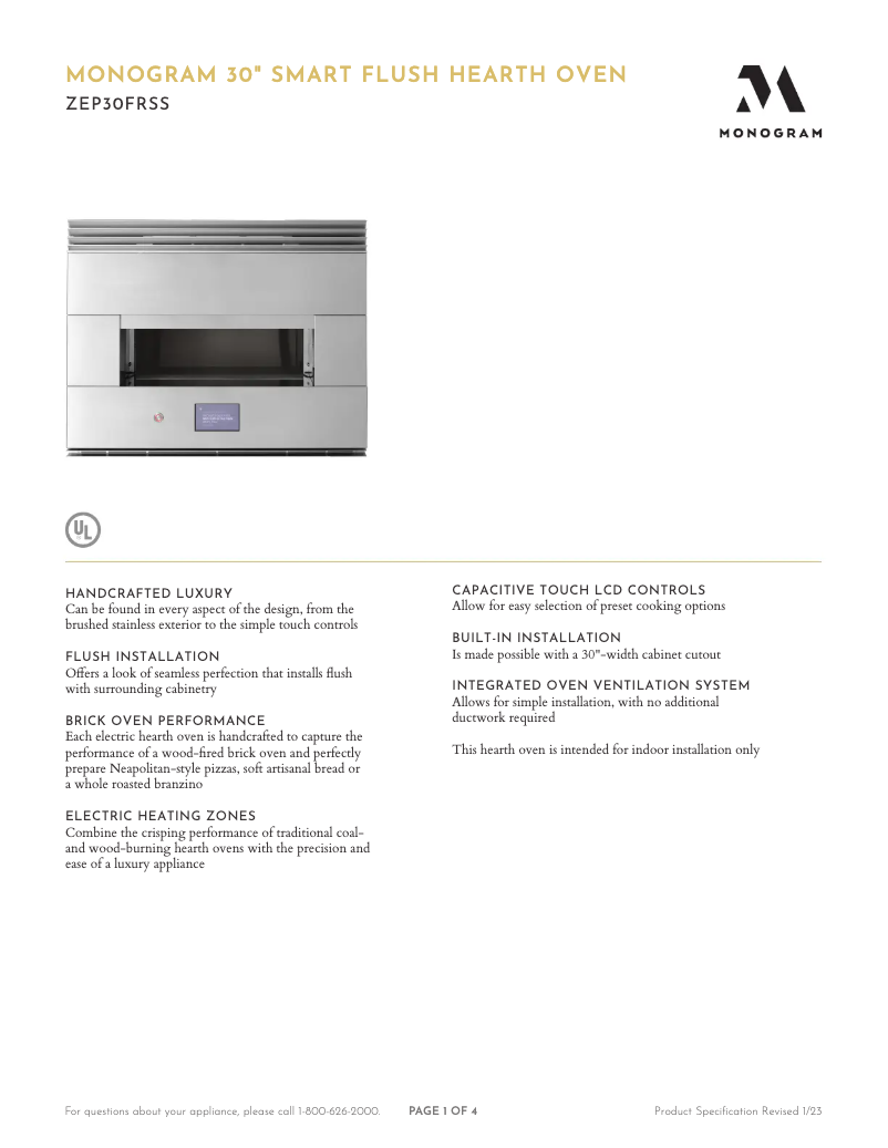 First page image of the manual for ZEP30FRSS