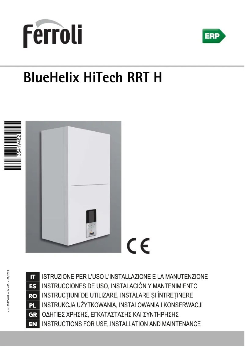 Page 1 of the manual User Manual Ferroli BlueHelix HiTech RRT H