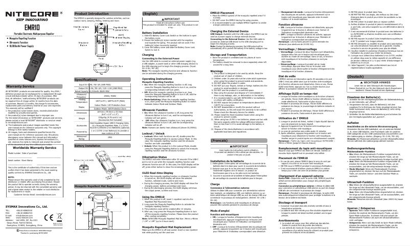Page 1 of the manual User Manual Nitecore EMR10
