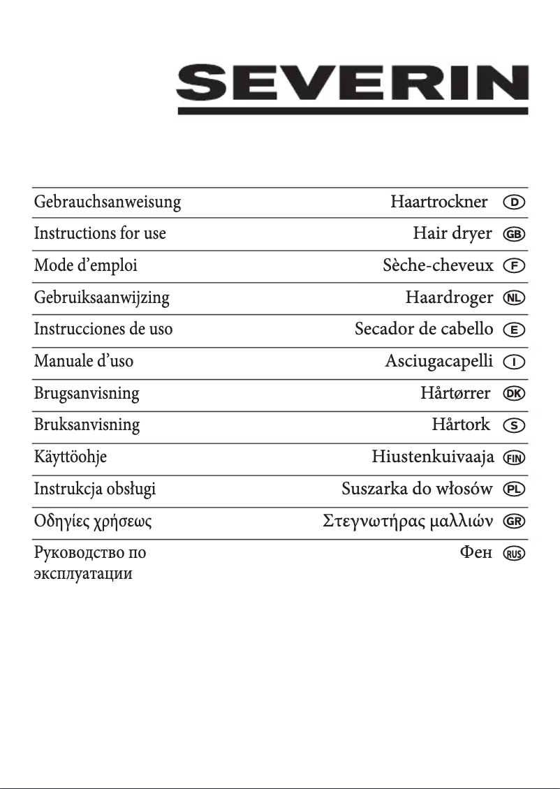 Page 1 of the manual User Manual Severin HT 6230
