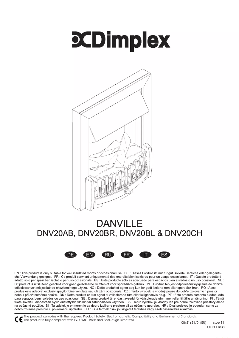 Page 1 of the manual User Manual Dimplex DNV20AB