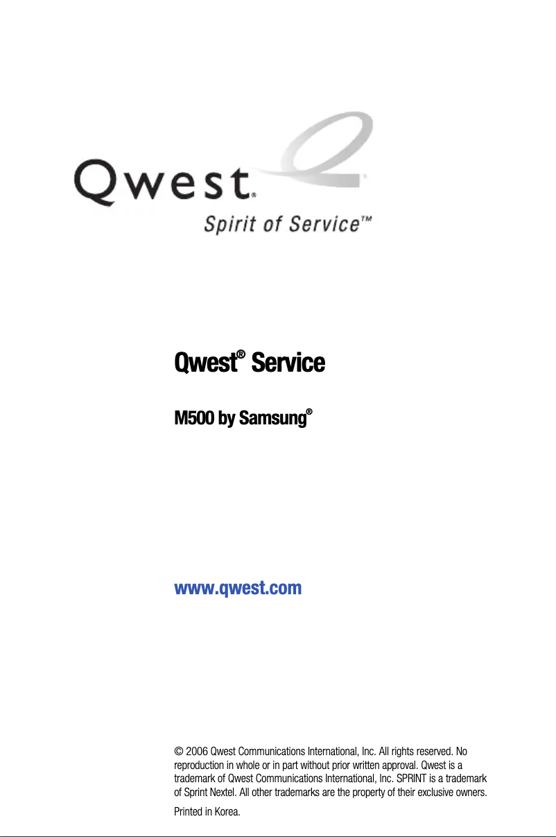 First page image of the manual for SPH-M500