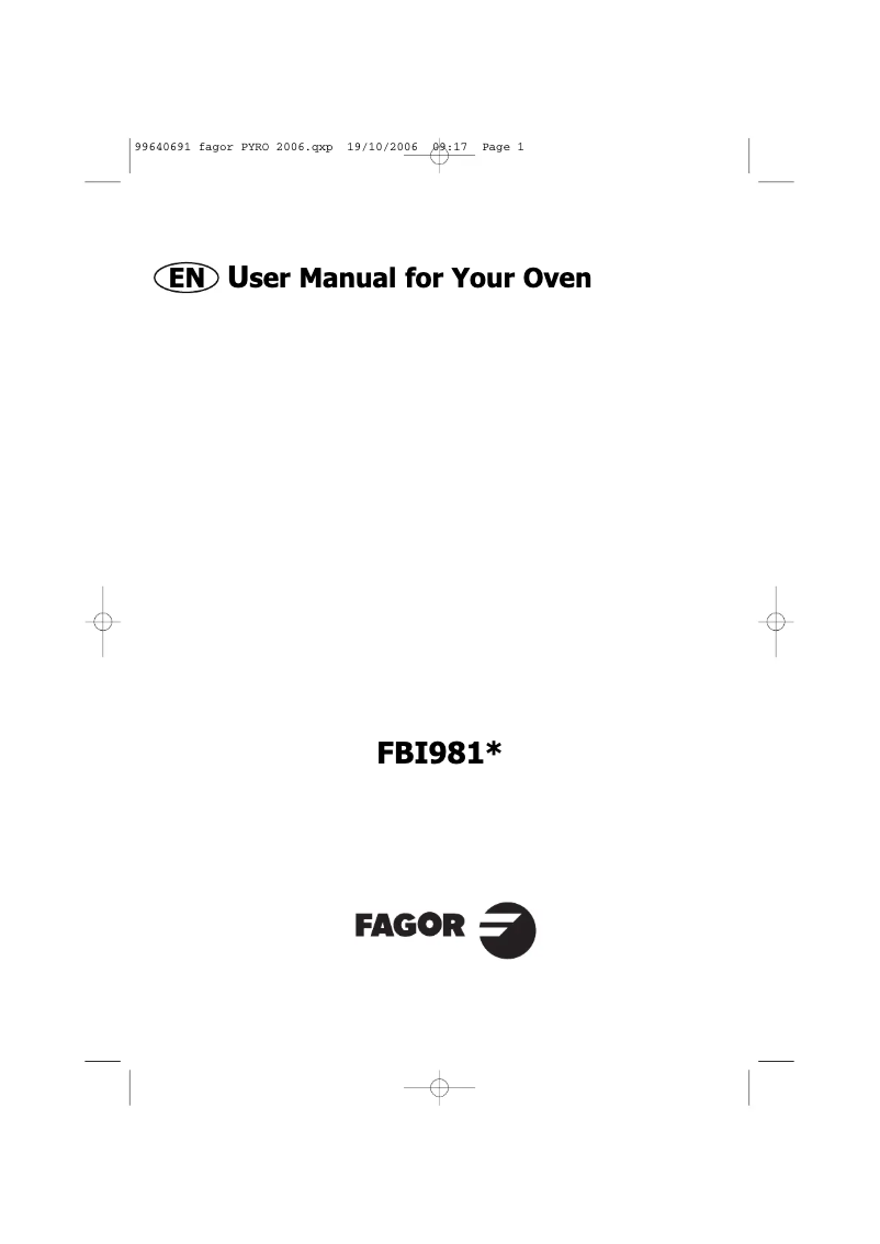First page image of the manual for FBi981X