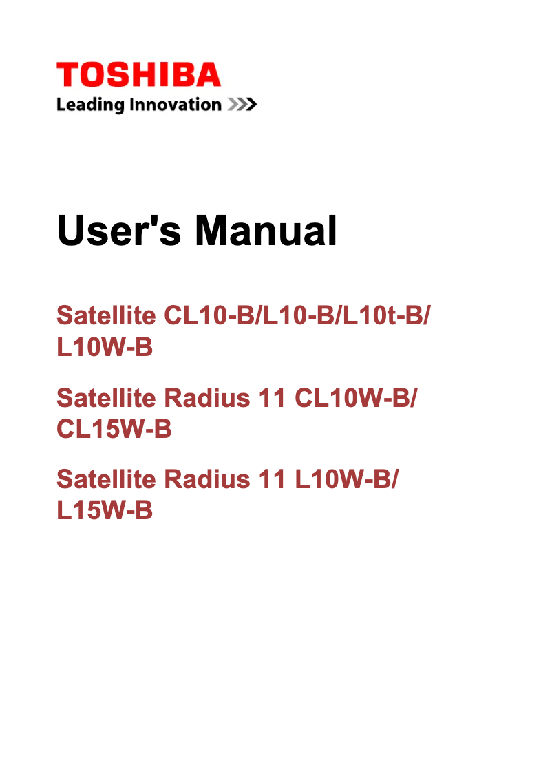 First page image of the manual for Radius 11 CL10W-B