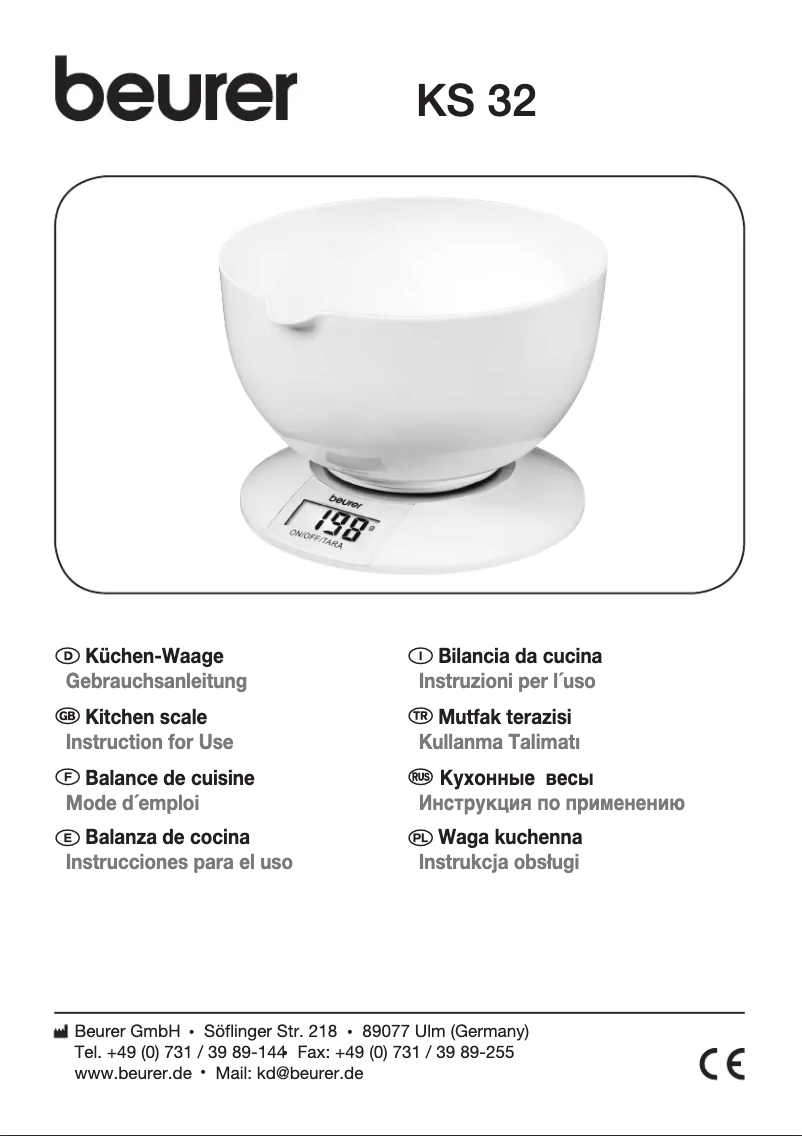 Page 1 of the manual User Manual Beurer KS 50