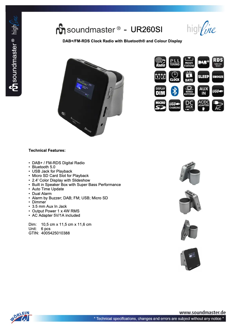 First page image of the manual for UR260