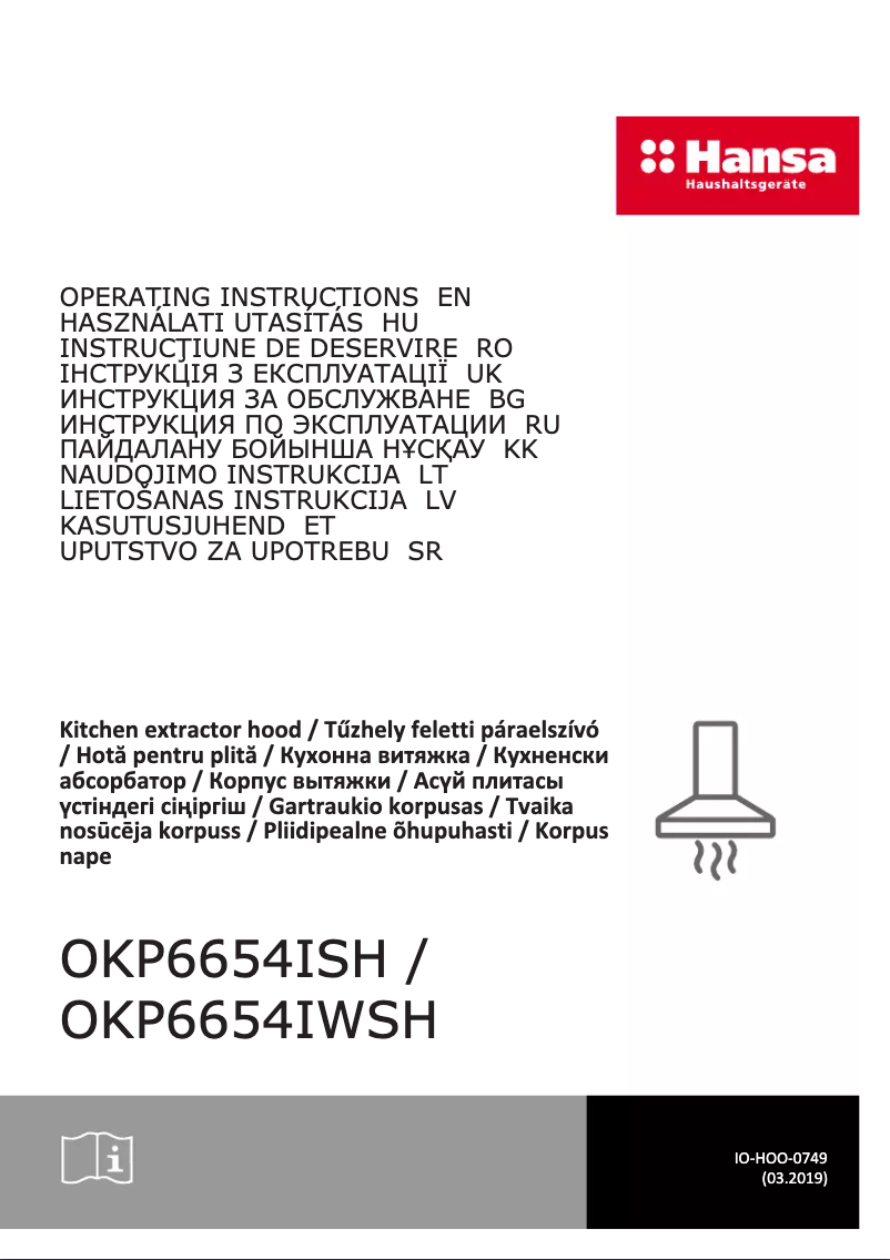 First page image of the manual for OKP6654IWSH