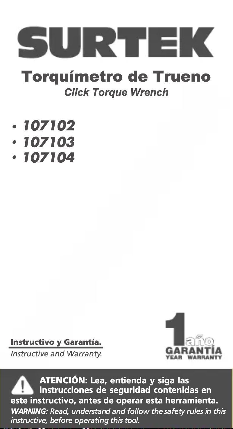 Page 1 of the manual User Manual Urrea 107102