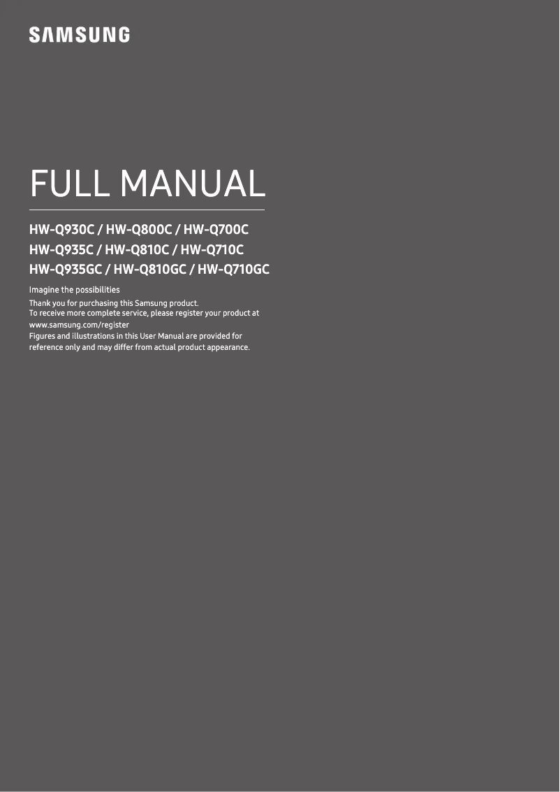 Page 1 of the manual User Manual Samsung HW-Q810GC