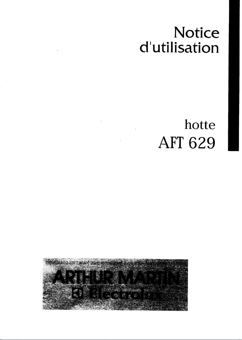 Page 1 of the manual User Manual Arthur Martin-Electrolux AFT629W