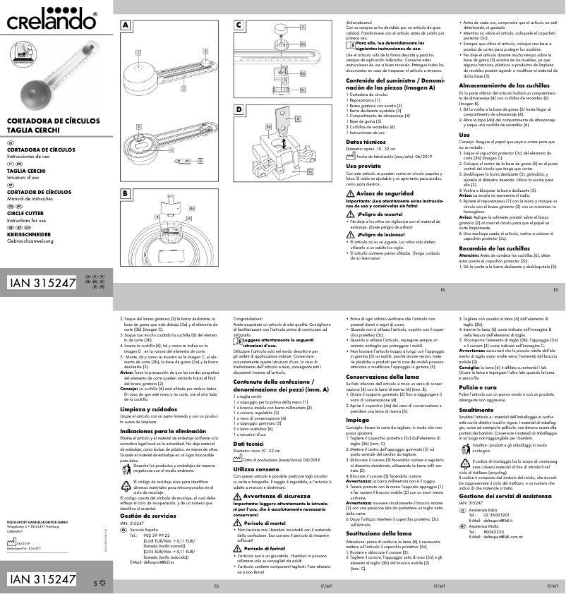 Page 1 of the manual User Manual Crelando IAN 315247