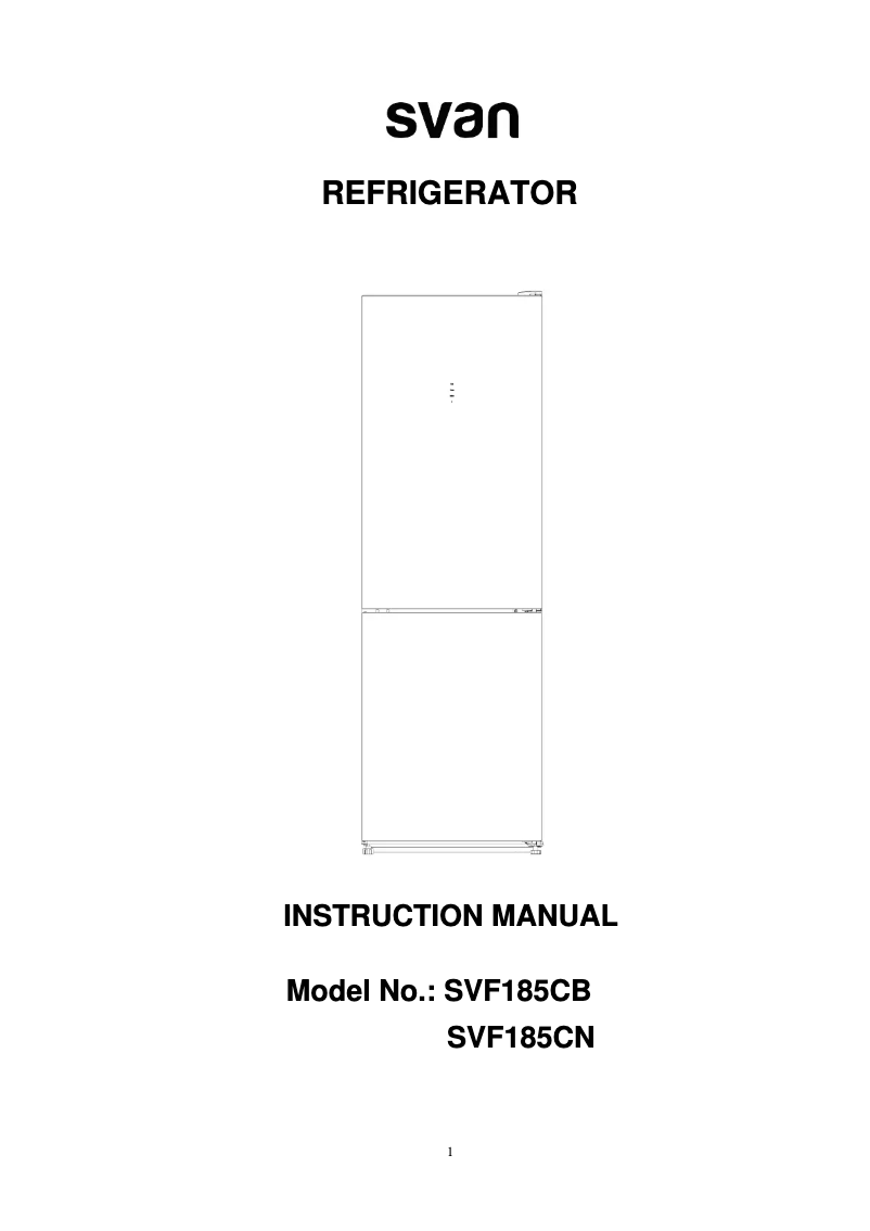 First page image of the manual for SVF185CB