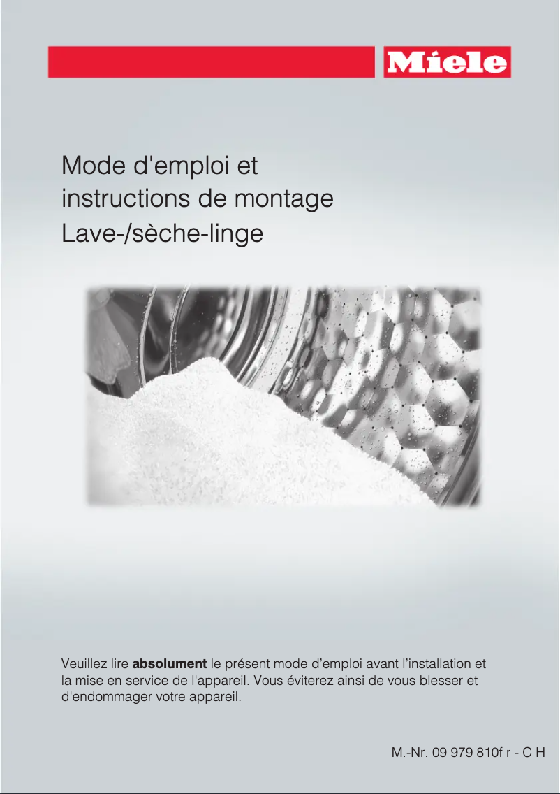 Page 1 of the manual User Manual Miele WT 27-96 CH