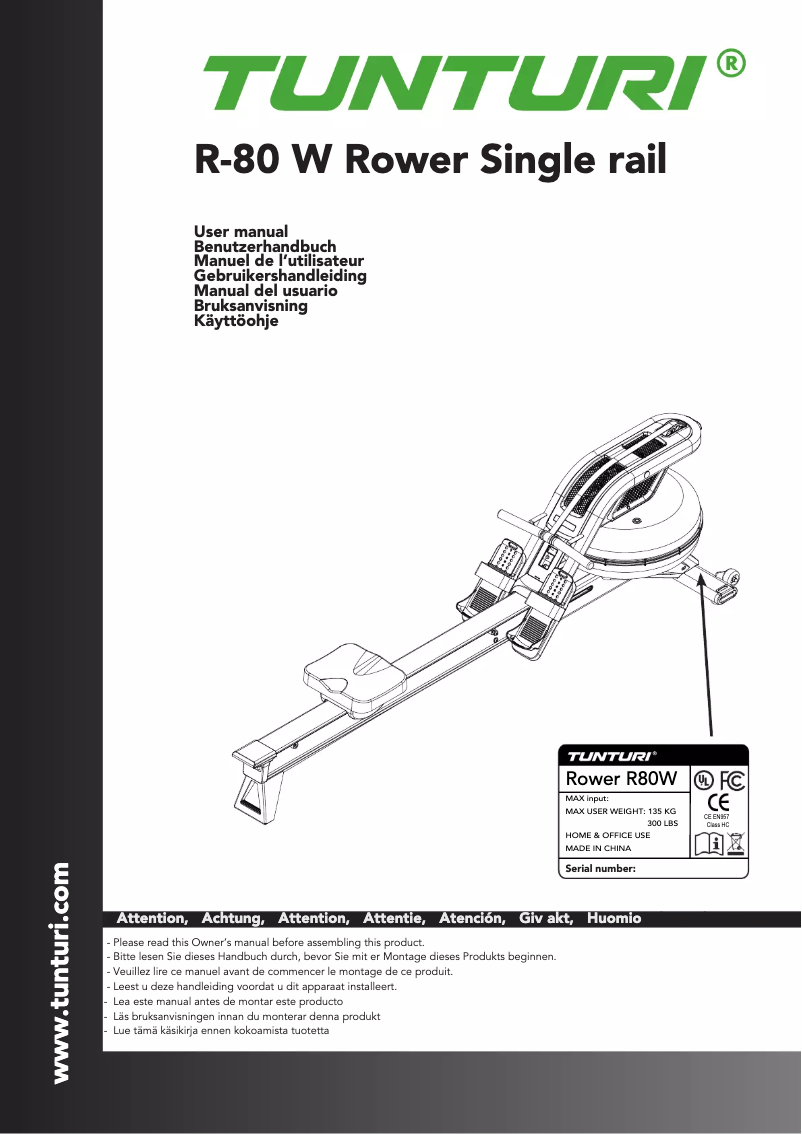First page image of the manual for Endurance R80W