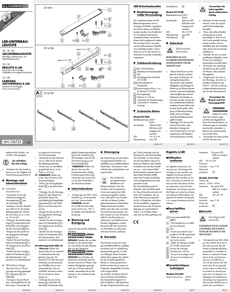 Page 1 of the manual User Manual Livarno Lux IAN 106723