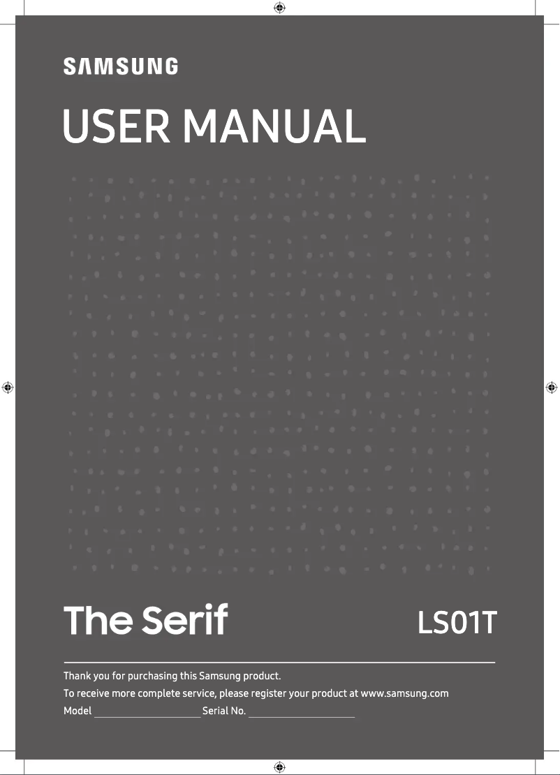 First page image of the manual for The Serif QE49LS01TA