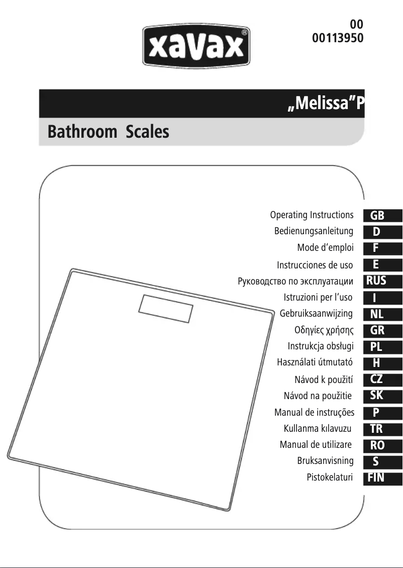 Page 1 of the manual User Manual Xavax Melissa