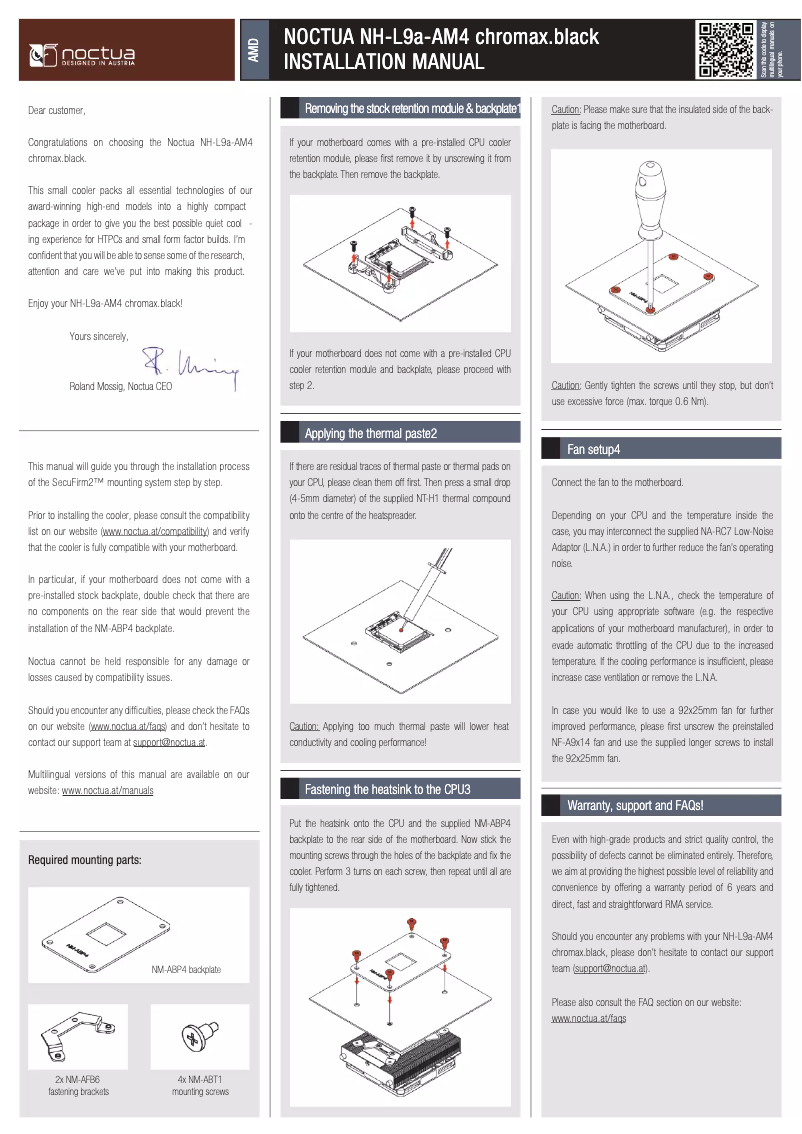 Image de la première page du manuel de l'appareil NH-L9A-AM4