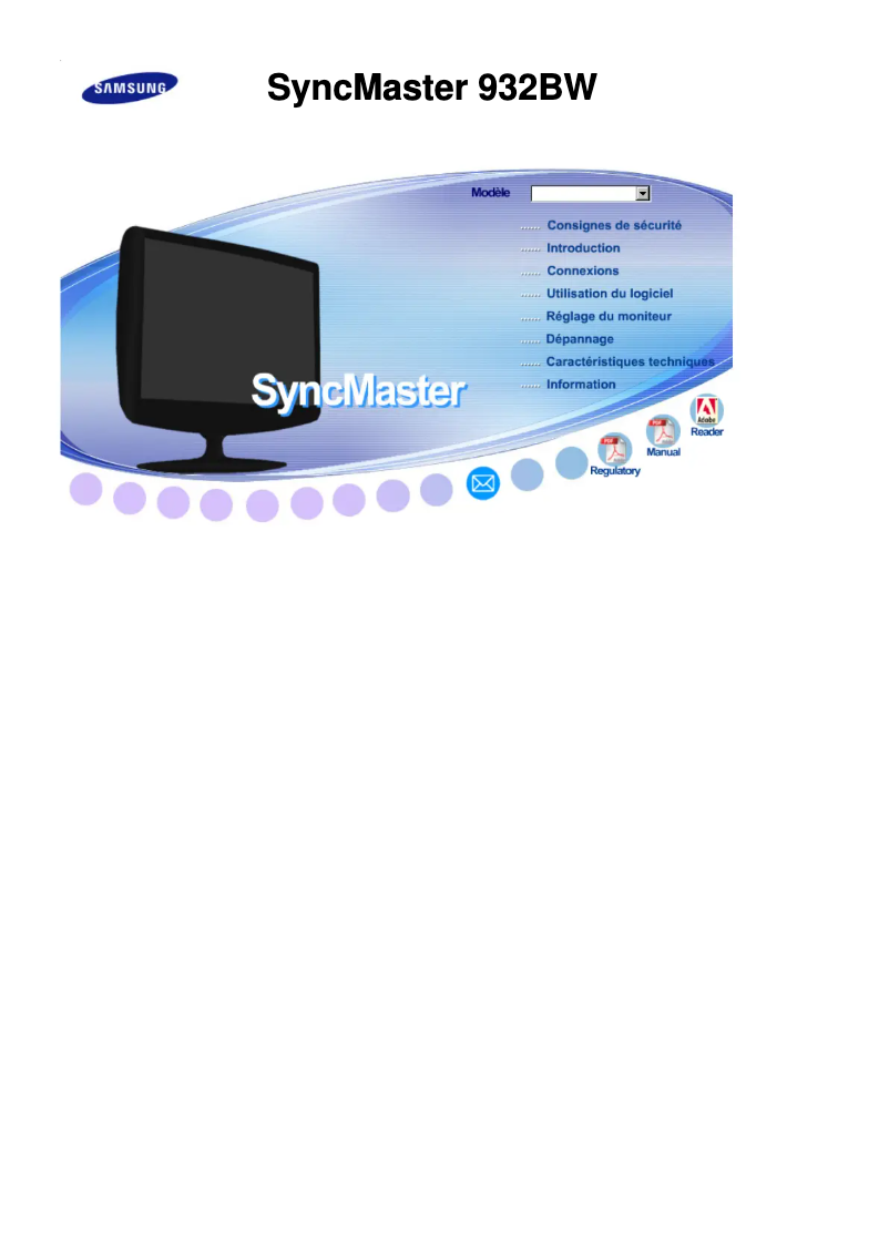 Page 1 of the manual User Manual Samsung SyncMaster 932BW