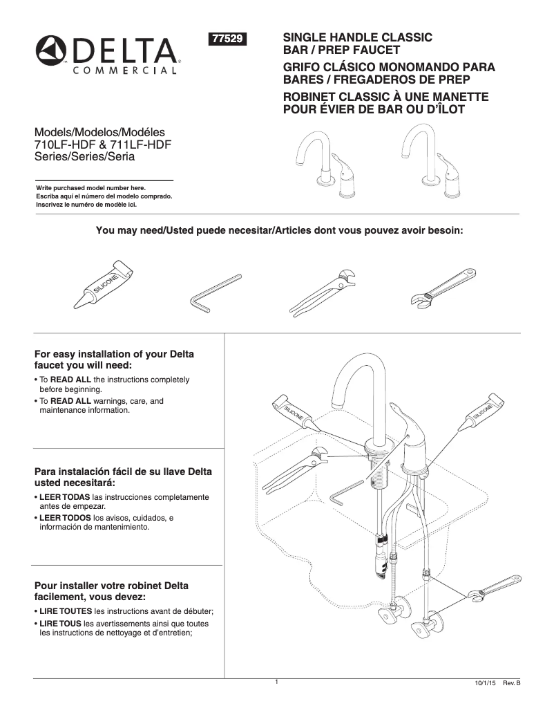 Page 1 of the manual User Manual Delta 710LF-HDF