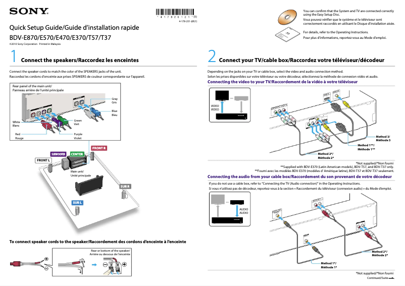 Page 1 of the manual Installation Guide Sony BDV-E370