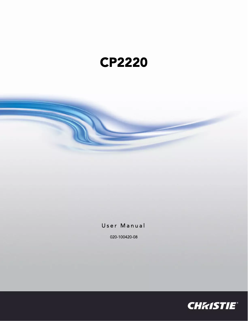 Page 1 of the manual User Manual Christie CP2220