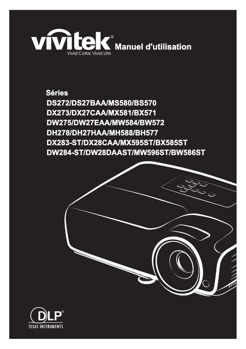 Page 1 de la notice Manuel utilisateur Vivitek DW284-ST