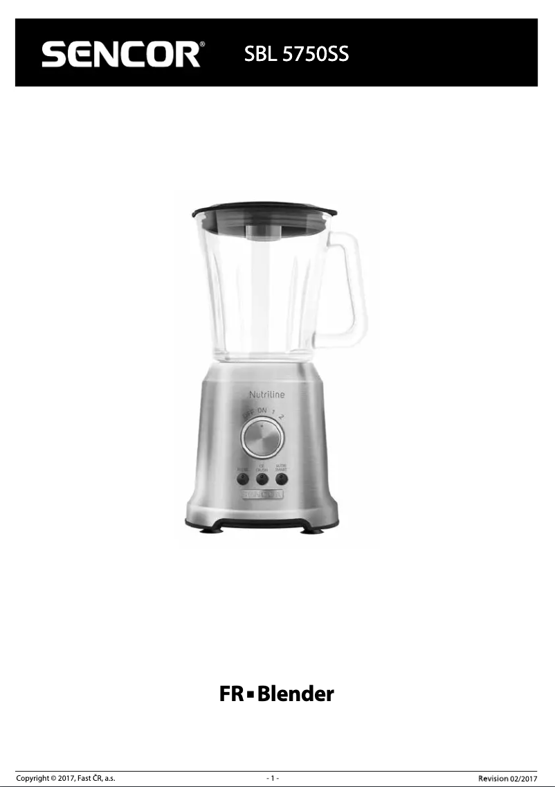 Page 1 of the manual User Manual Sencor SBL 5750SS