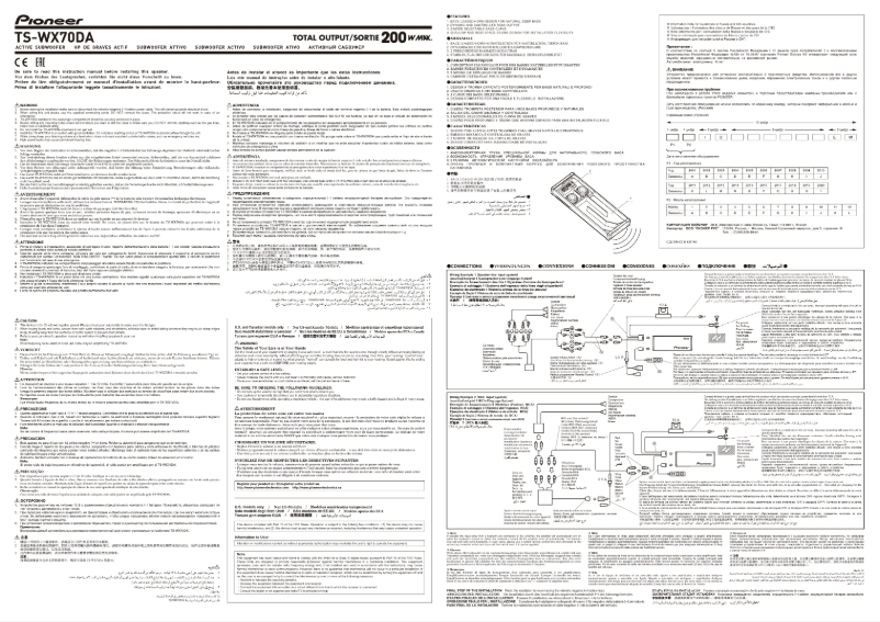Page 1 de la notice Manuel utilisateur Pioneer TS-WX70DA