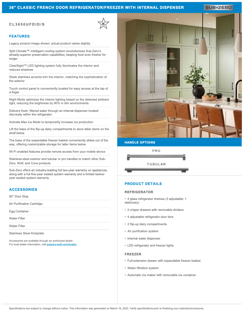 First page image of the manual for CL3650UFDIS