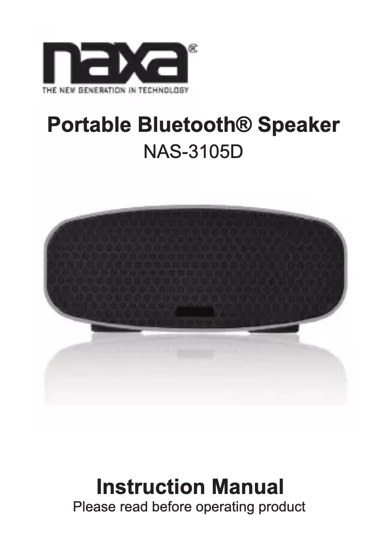 Page 1 of the manual User Manual Naxa NAS-3105D