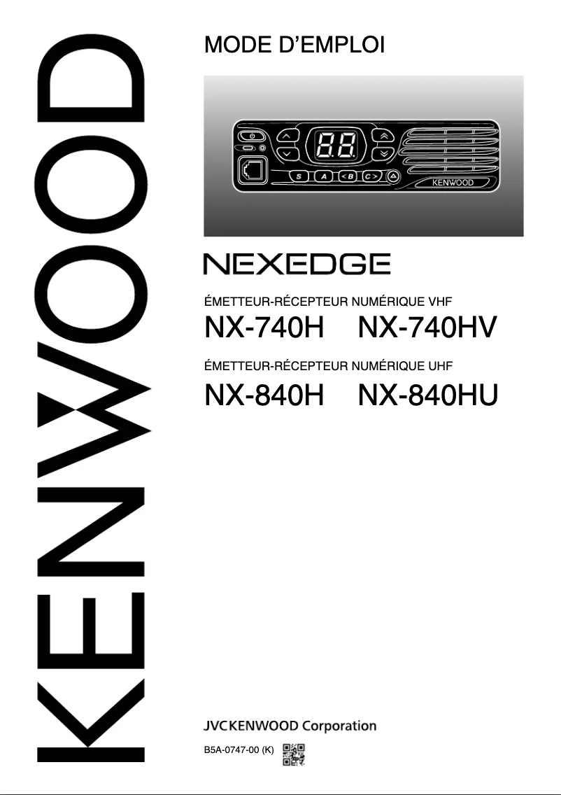 Page 1 de la notice Manuel utilisateur Kenwood NX-840H