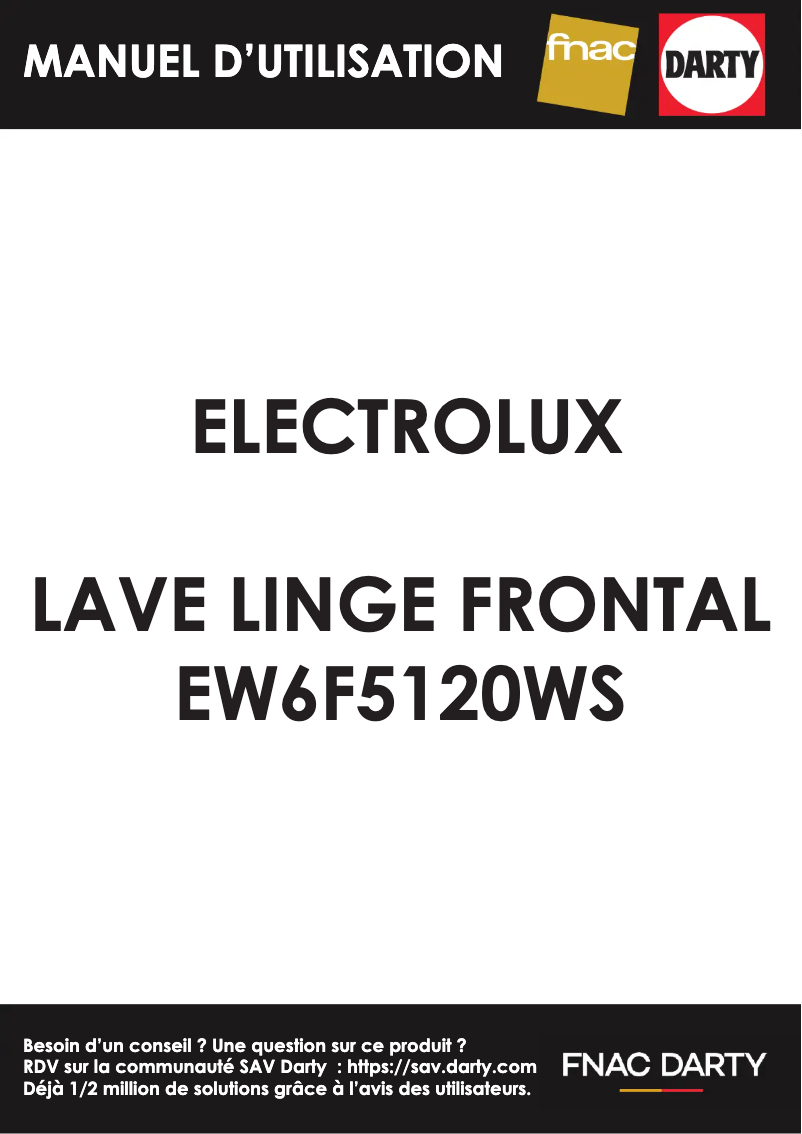 Page 1 of the manual User Manual Electrolux EW6F5120WS