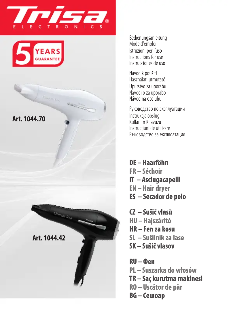 Page 1 of the manual User Manual Trisa Comfort Style