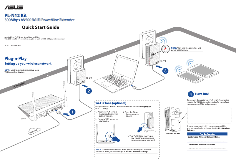 Page 1 of the manual User Manual Asus PL-N12