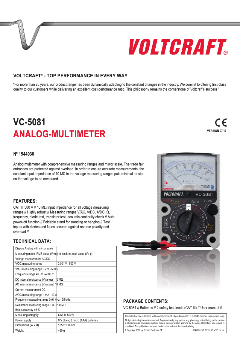 First page image of the manual for VC-5081