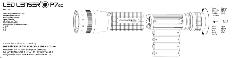 Page 1 of the manual User Manual Ledlenser P7QC