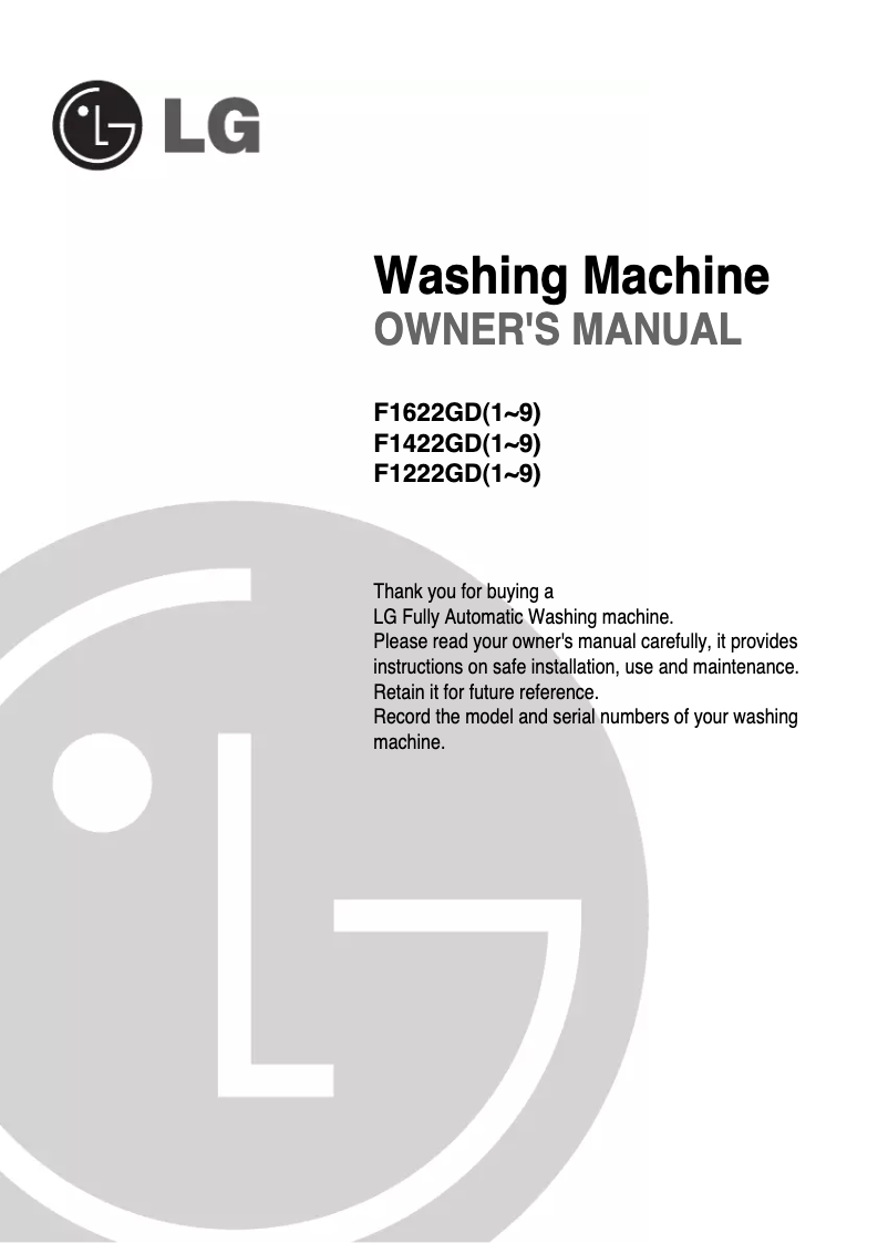 Page 1 of the manual User Manual LG F1622GD