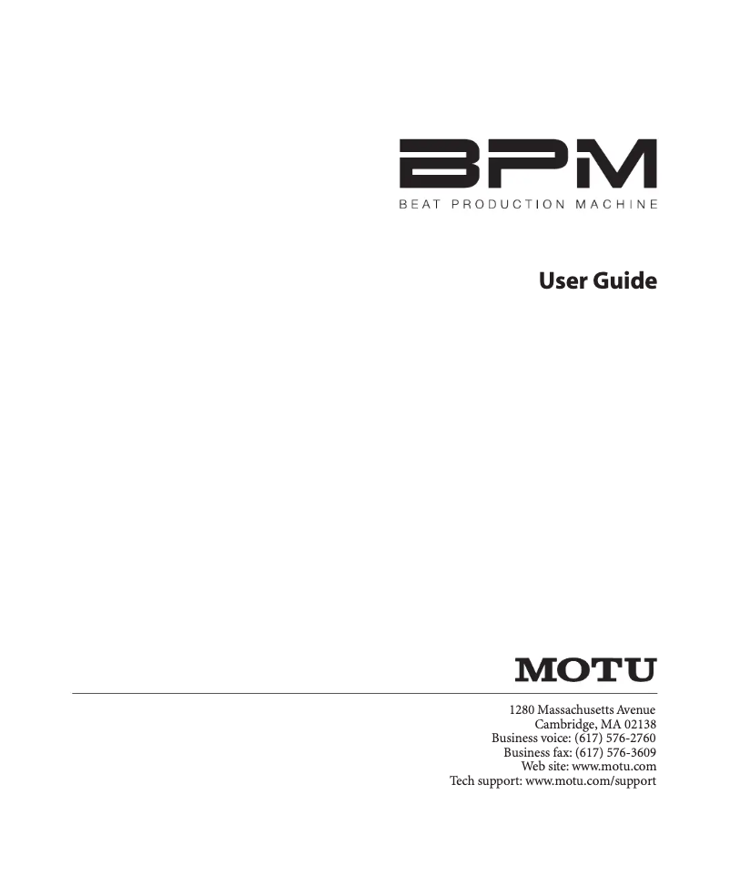 First page image of the manual for BPM 1.5
