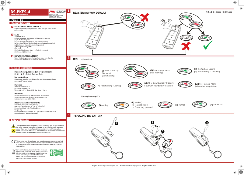 Page 1 of the manual User Manual Hikvision BATT-KF1215