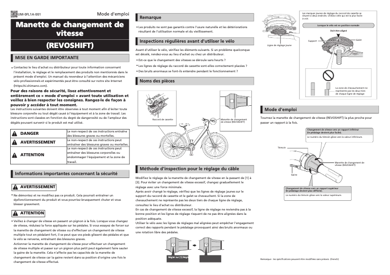 Page 1 of the manual User Manual Shimano SL-C7000-5
